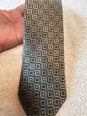 Tall/Long - Olive Green Necktie with Squares
